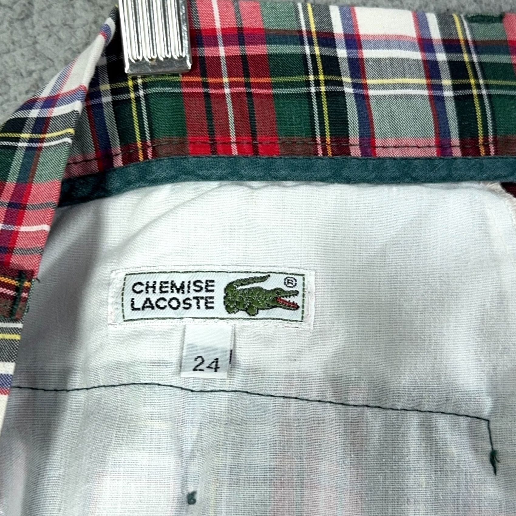 Lacoste VINTAGE Lacoste Pants 34 Mens 27 Inseam Pleated Tartan Red Green Cotton Polyester Dress Pants Made France Regular Fit 80s 90s Golf Money USA Size US 34 / EU 50 - 4 Thumbnail