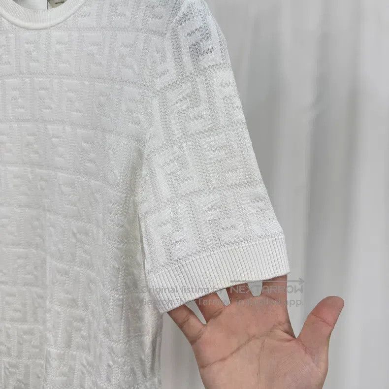 Fendi Fendi Full Print Openwork Monogram Knit Short Sleeve Size XS / US 0-2 / IT 36-38 - 4 Thumbnail