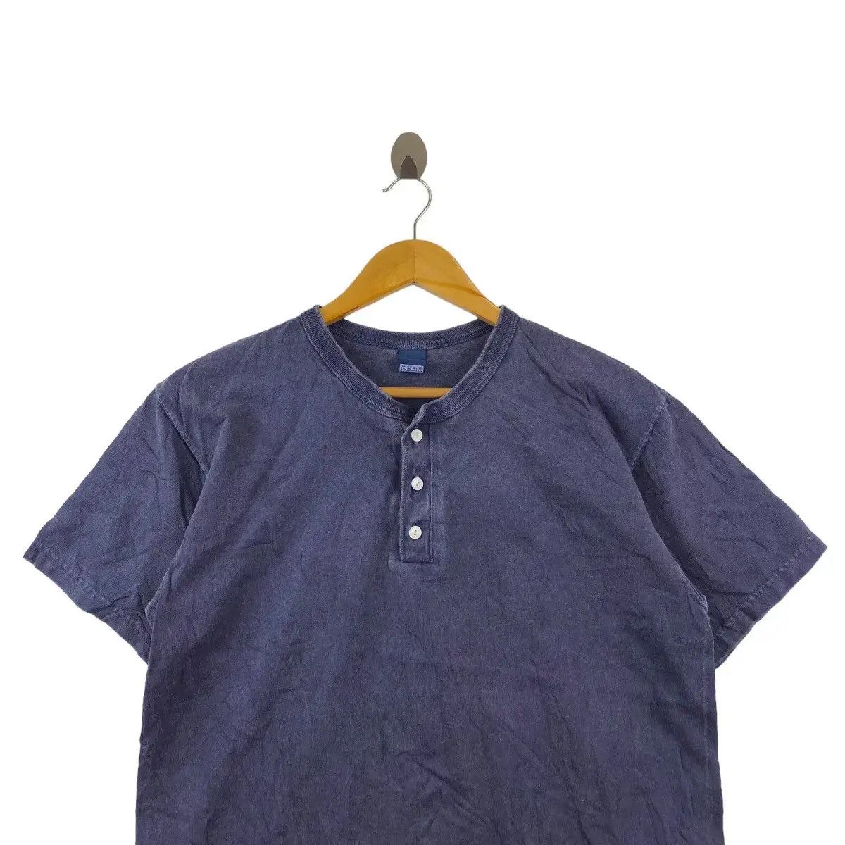 Vintage Vintage GOOD ON JAPAN Pure Natural Indigo Henley Tee Shirt Size US M / EU 48-50 / 2 - 3 Thumbnail