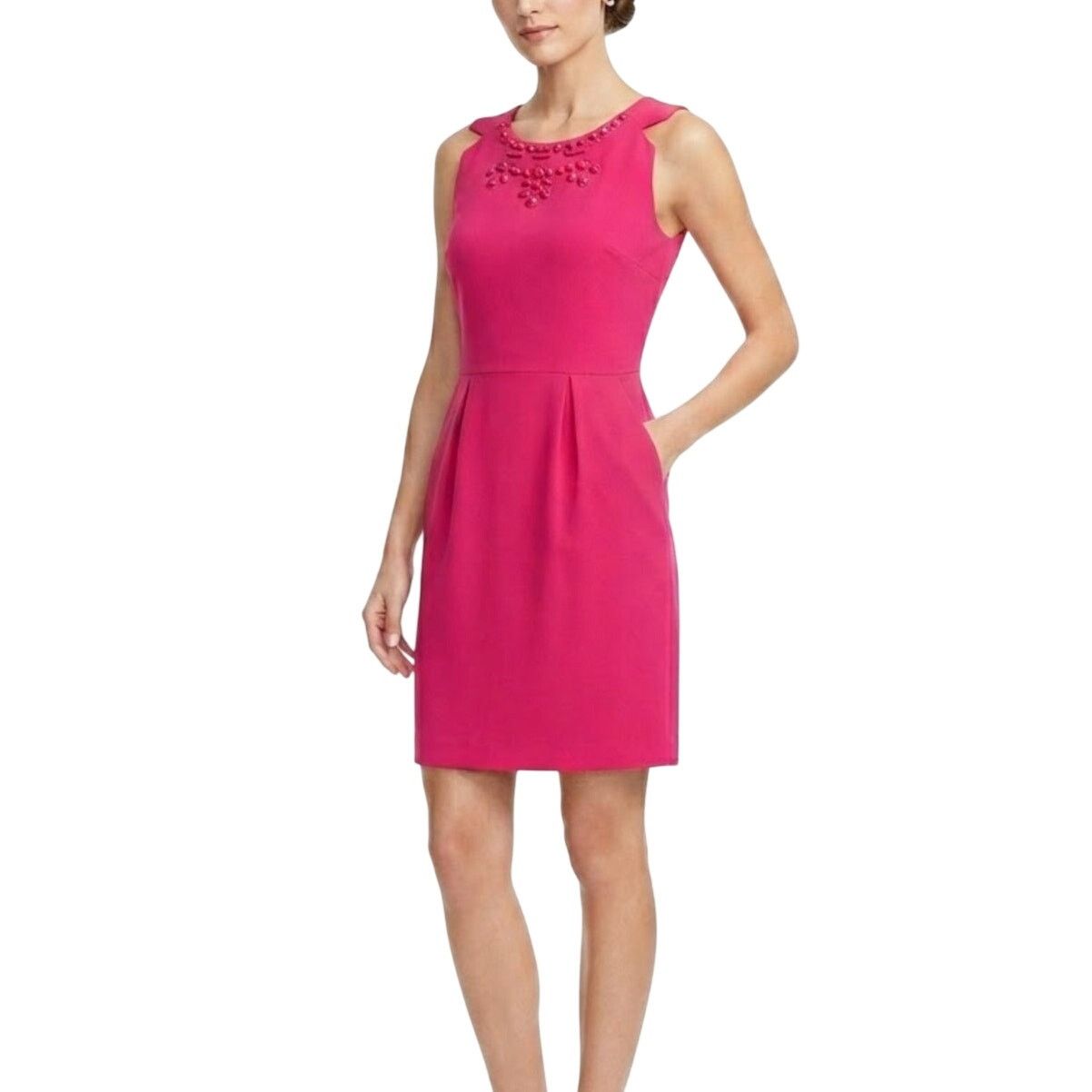 Vintage Esley Hot Pink Barbie Core Formal Midi Dress Medium Size M / US 6-8 / IT 42-44 - 1 Thumbnail