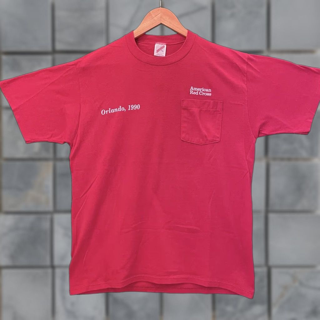 Vintage VINTAGE American Red Cross Shirt Mens M Red White 90s True Vintage Cotton Short Sleeve Crew Neck Logo USA USA 90s Mens M Red White Cross Shirt Size US M / EU 48-50 / 2 - 1 Thumbnail