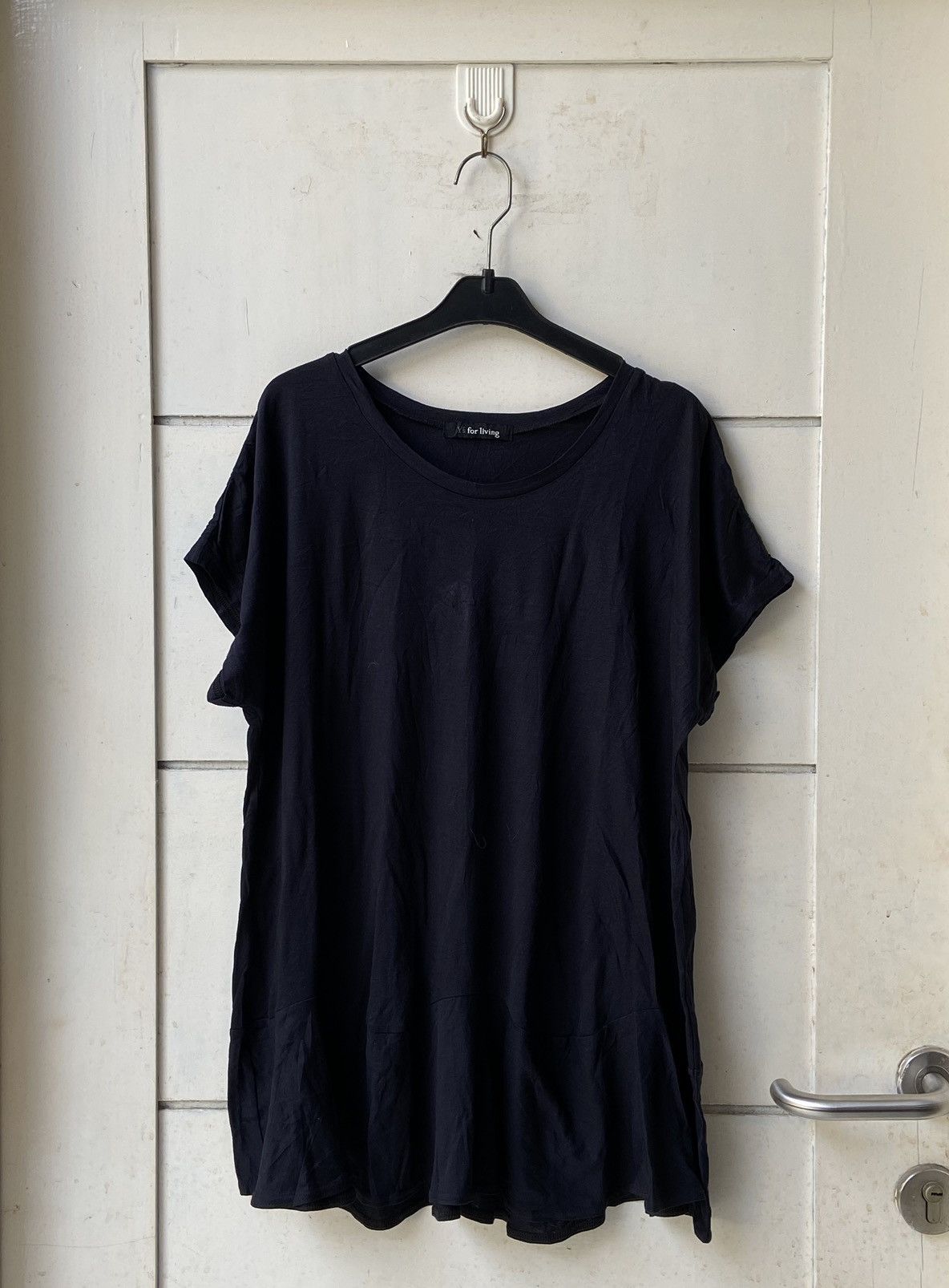 image of Yohji Yamamoto x YS Y’S For Living Navy T-Shirt, Women's (Size Large)