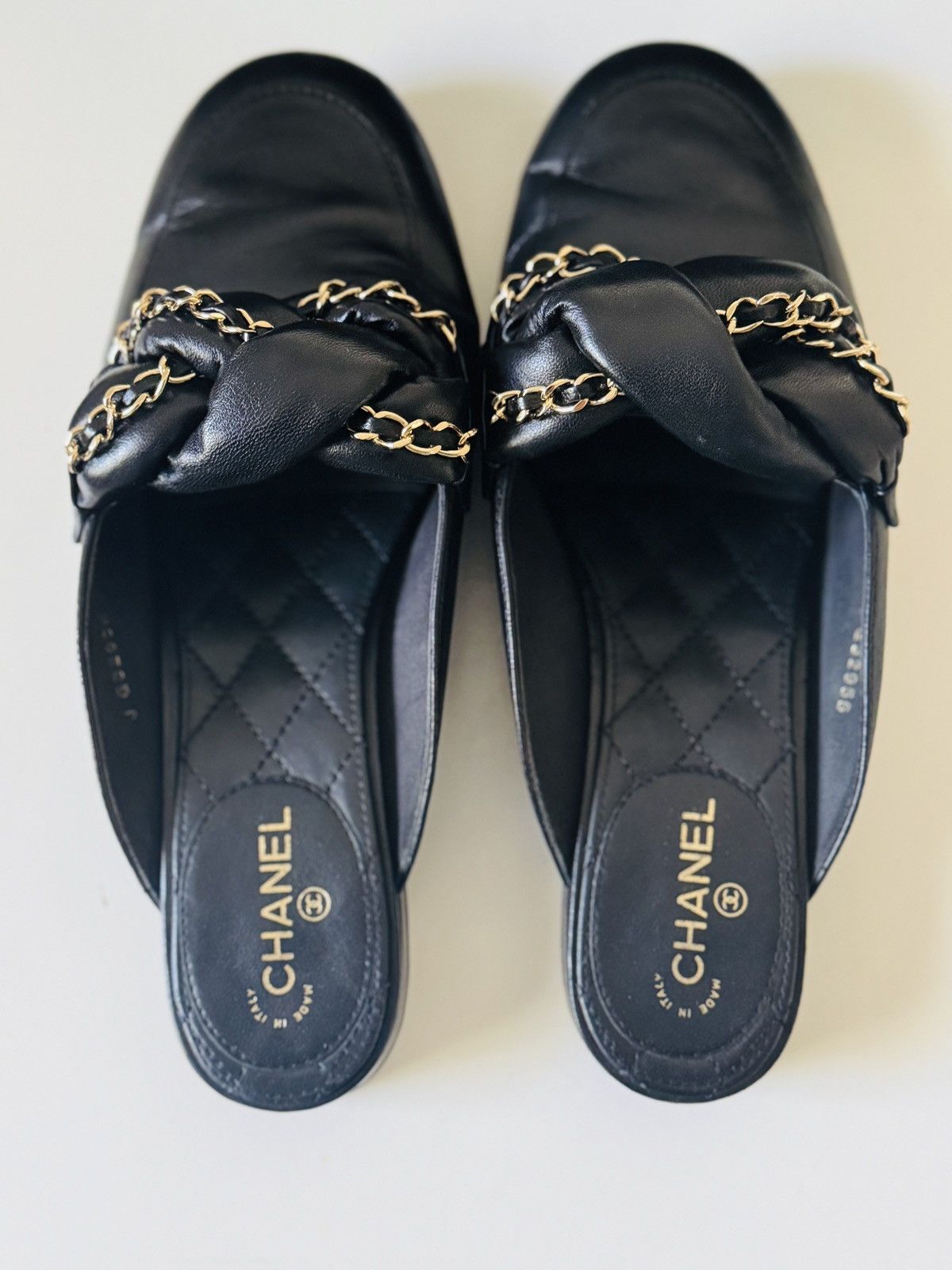 Chanel Authentic CHANEL Lambskin Chain Braided Mules quilted shoes Size US 7 / IT 37 - 2 Thumbnail
