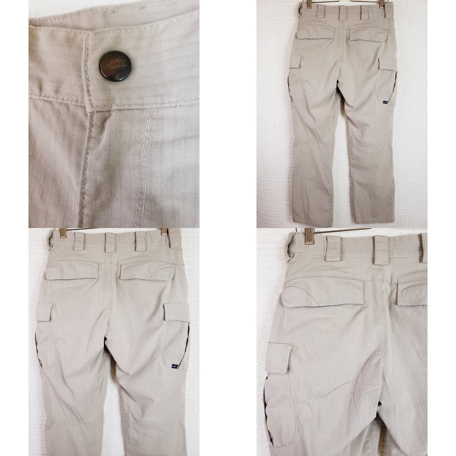 Vintage 5.11 Tactical Series Pants Men 30x30 Workwear Khaki Beige Cargo Pocket Flat Front Ripstop Cotton Poly Blend Mid Rise Straight Leg 30 In inseam Mens Size US 30 / EU 46 - 8 Thumbnail