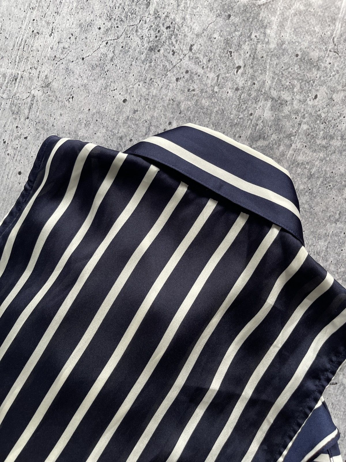 Polo Ralph Lauren Ralph Lauren Blue White Stripe Satin Blouse Top Size S(2) Size S / US 4 / IT 40 - 17 Thumbnail