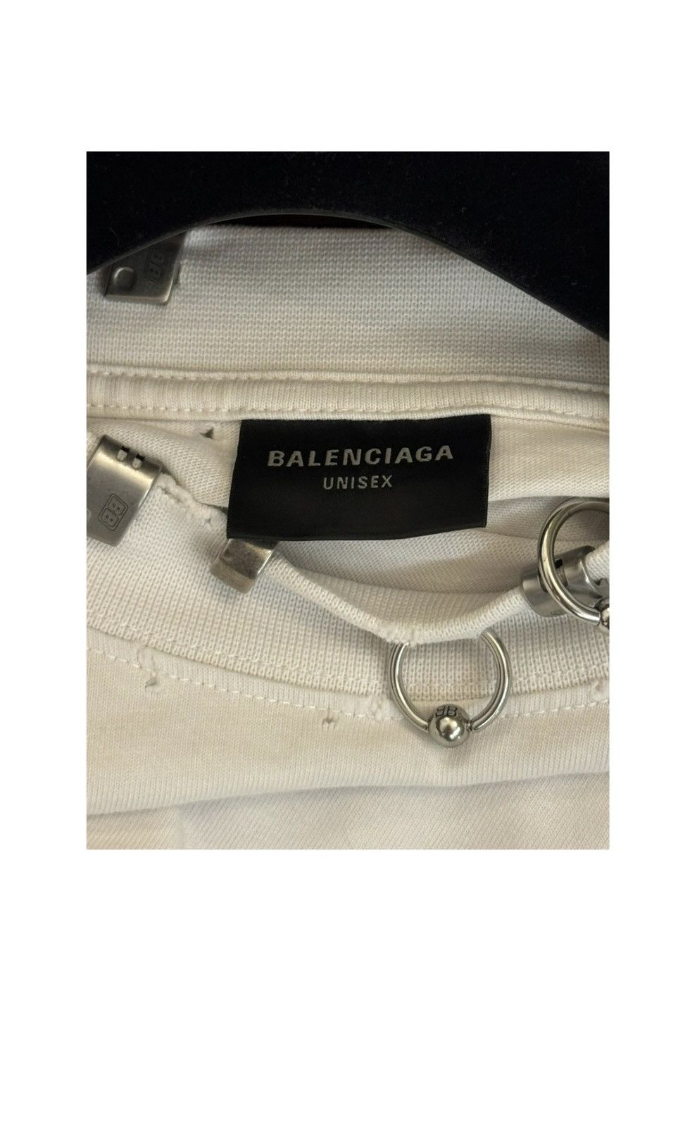 Balenciaga Balenciaga Piercing T-shirt white Size US M / EU 48-50 / 2 - 3 Thumbnail