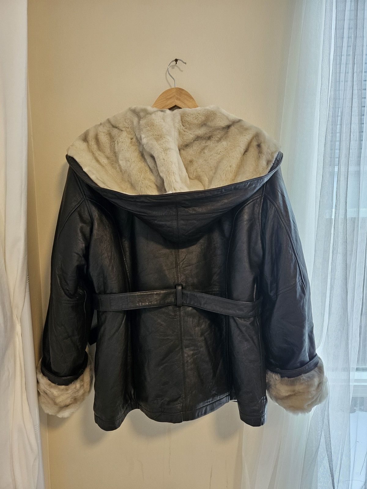 Vintage × Wilsons Leather Genuine Leather Oversized Hooded Coat & Faux Fur By Wilsons. Size L / US 10 / IT 46 - 10 Thumbnail