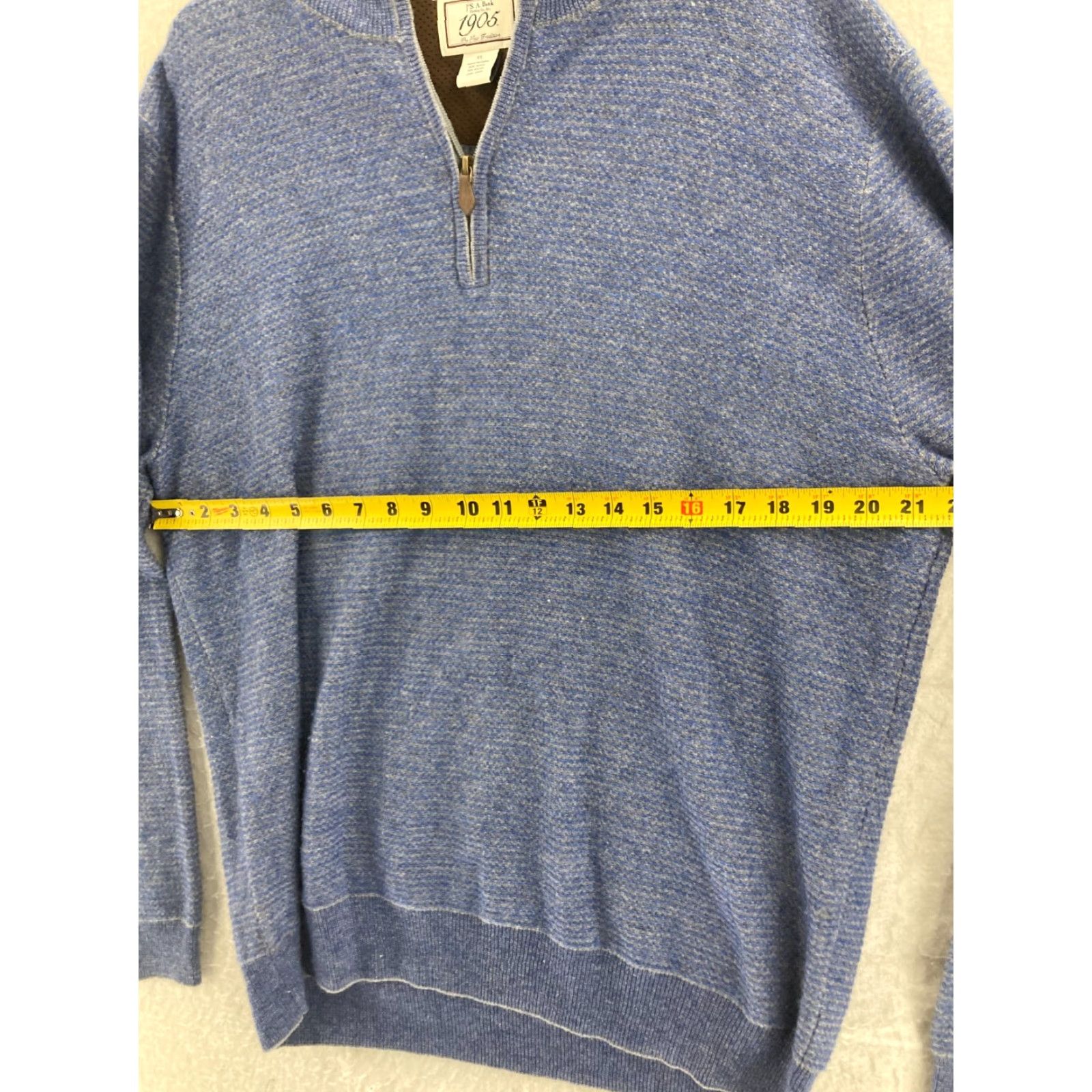Jos. A. Bank JOS A BANK Wool Sweater Mens XL Blue 1/4 Zip Long Sleeve Pullover Size US XL / EU 56 / 4 - 2 Thumbnail