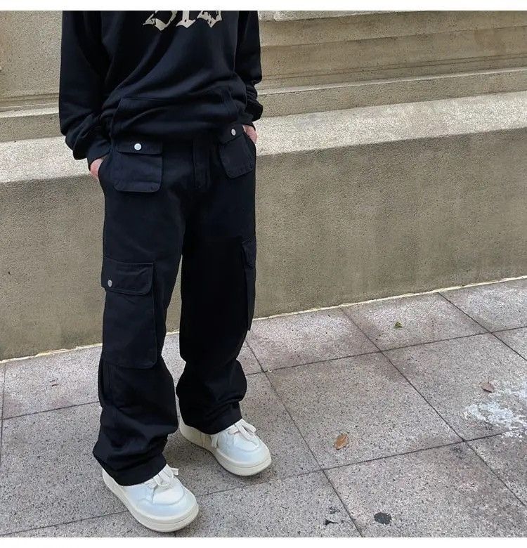 Japanese Brand × Vintage Cargo Pants Black- Korean Streetwear Style Pants Size US 32 / EU 48 - 7 Thumbnail