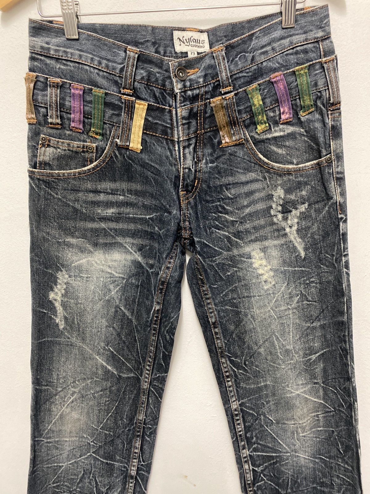 Japanese Brand Nylaus Clothing Vintage Distressed Denim Jeans W30 Size 30 Size US 30 / EU 46 - 2 Thumbnail