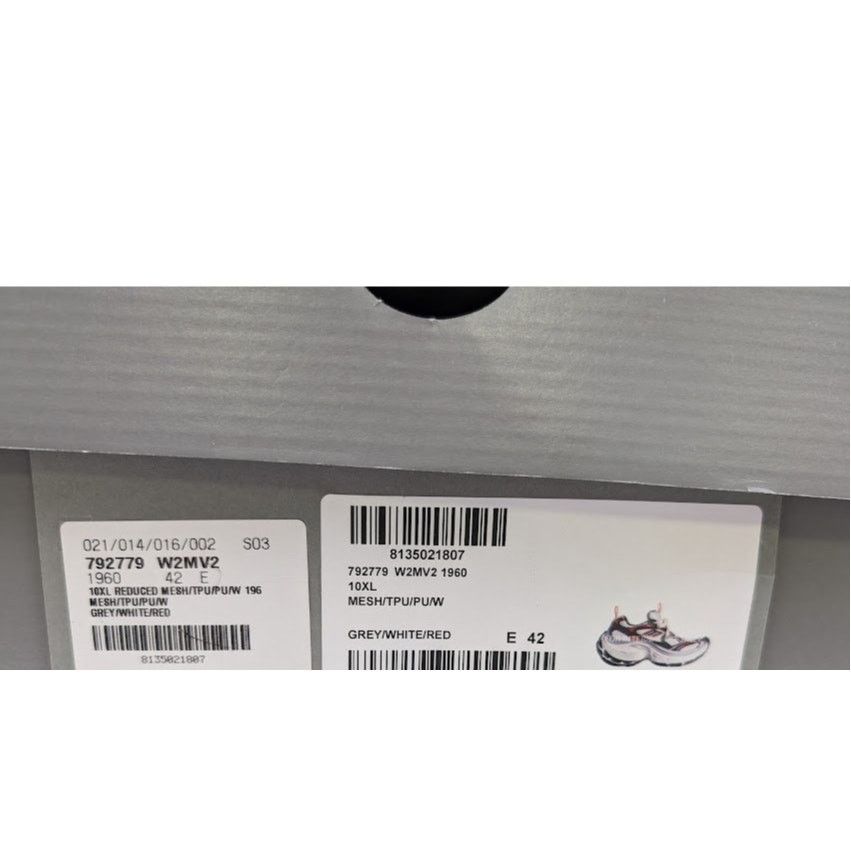 Balenciaga o1rshd1 10XL Sneakers Mesh in Grey/White/Red Size US 9 / EU 42 - 17 Thumbnail