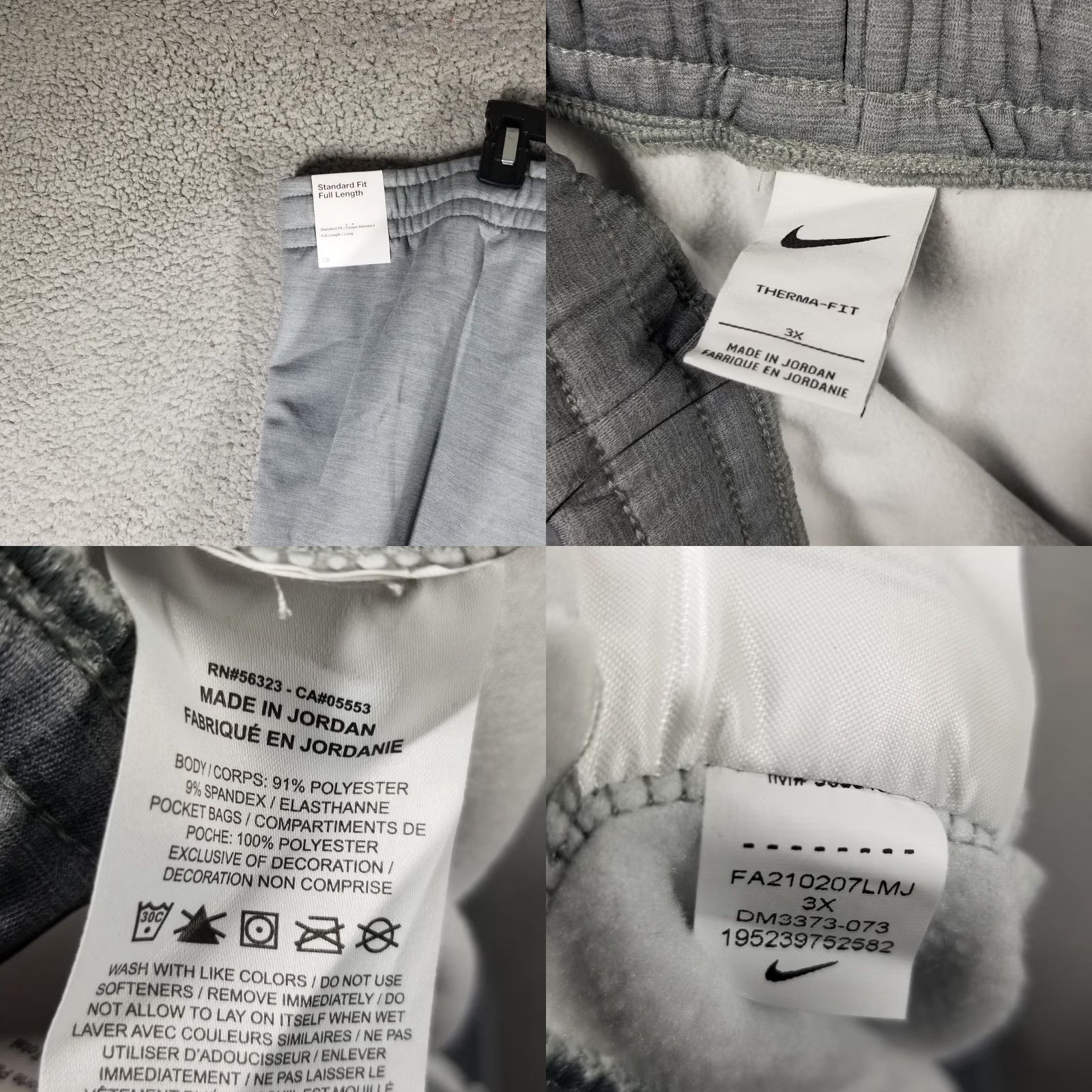 Nike Nike Joggers Therma-FIT Training Women's Plus Size Fleece Pants 3X White Gray Size 40" / US 18 - 8 Thumbnail