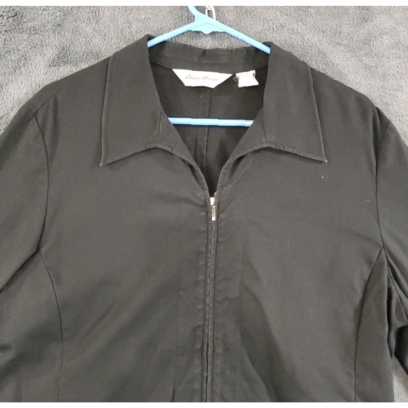 Eddie Bauer VINTAGE Eddie Bauer Women's Dress Jacket Full Zip Collared Stretch Blazer Black Size L Size L / US 10 / IT 46 - 2 Thumbnail