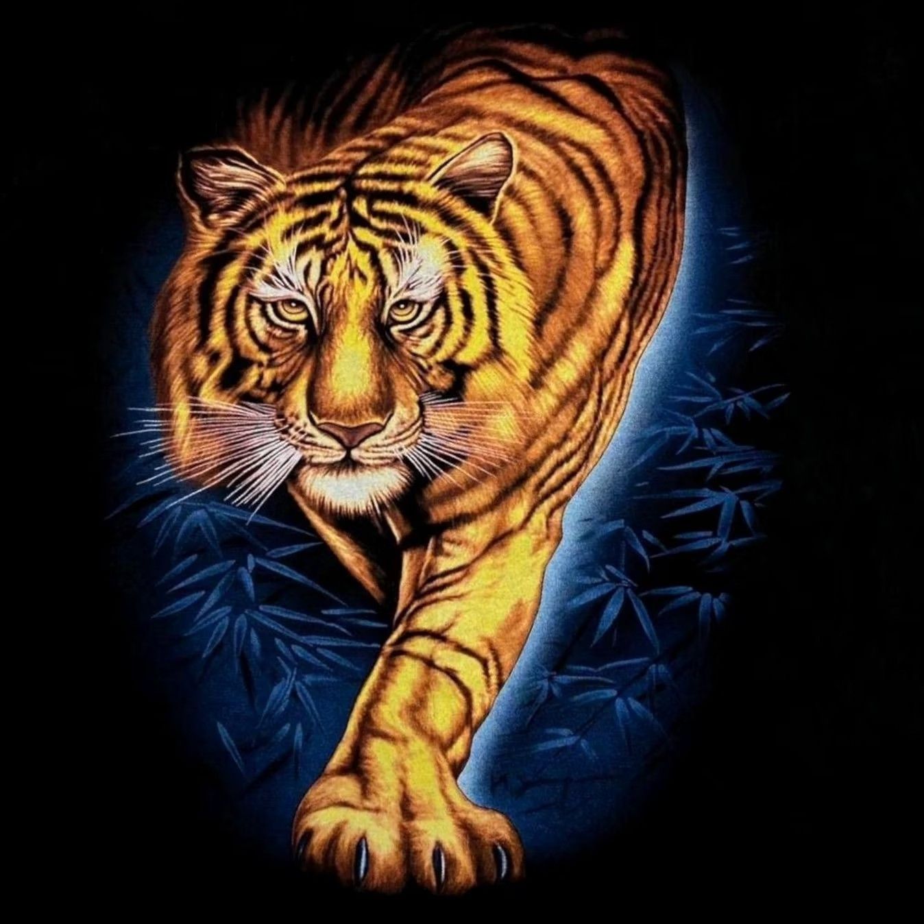 Vintage VINTAGE Cross Keys Tiger Animal Nature Wildlife Graphic T-Shirt Black XL Men Short Sleeve Round Neck Graphic Print Front Back 90s Mens Size US XL / EU 56 / 4 - 3 Thumbnail