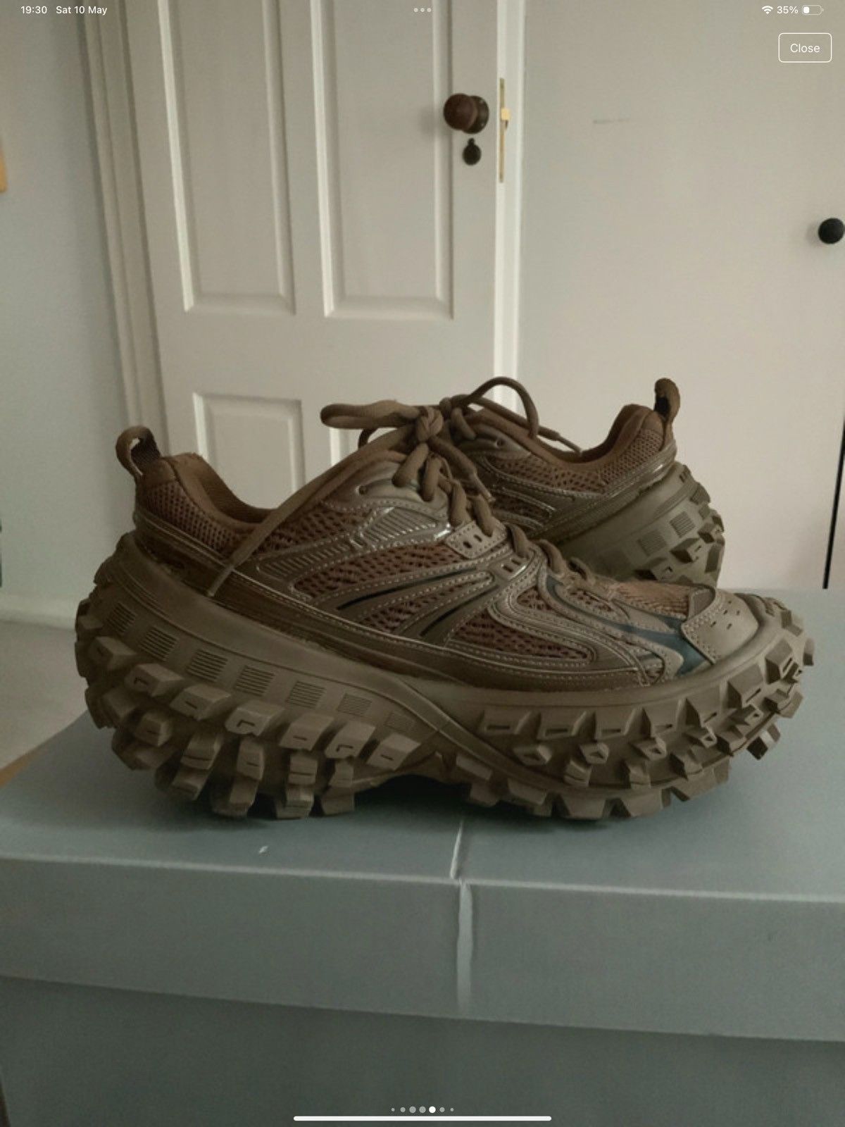 Balenciaga brown bouncer trainers