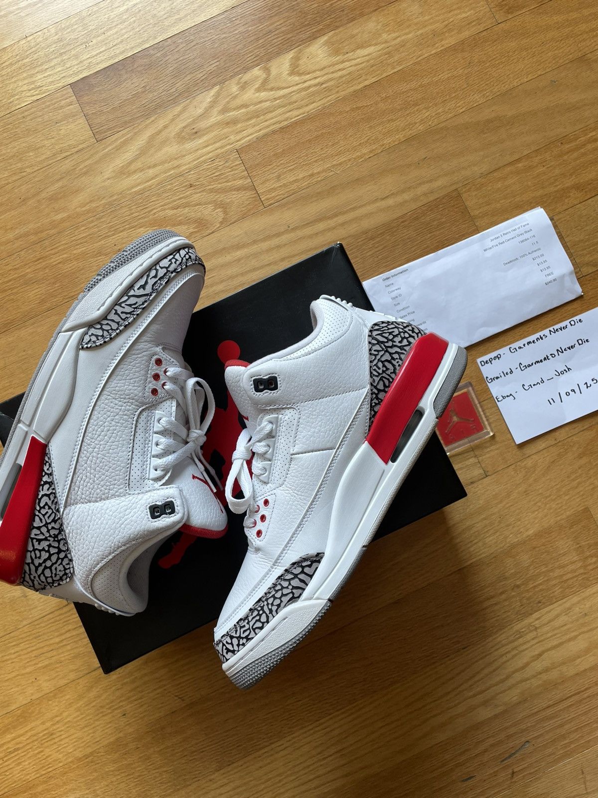 Jordan Brand Air Jordan Retro 3 (Hall of fame/Katrina) Size US 11.5 / EU 44-45 - 2 Thumbnail