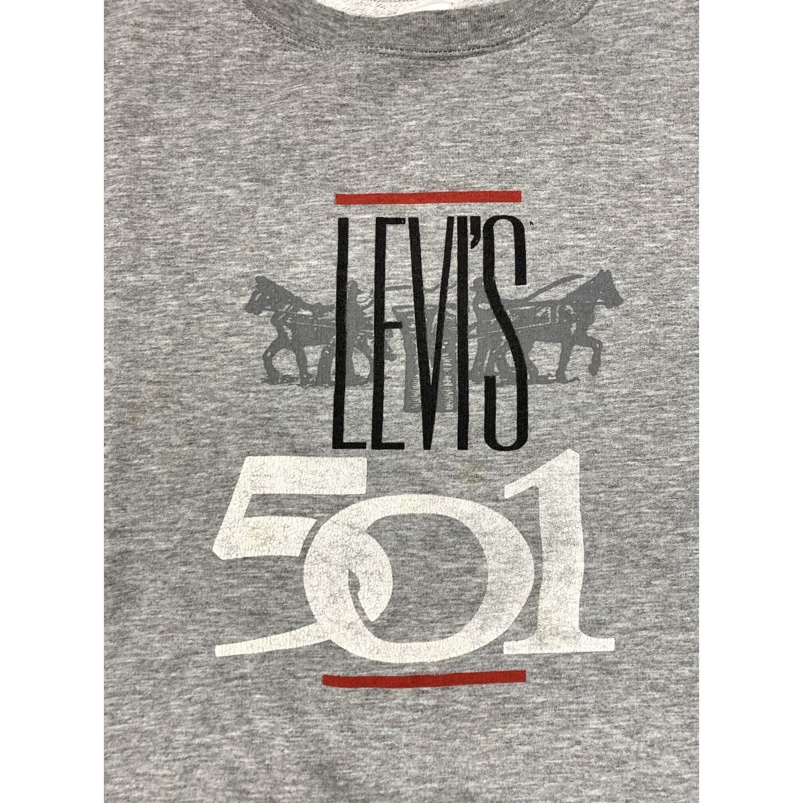 Levi's VINTAGE Levi's 501 Graphic Crewneck Sweatshirt Men XL Gray 90s Size US XL / EU 56 / 4 - 2 Thumbnail