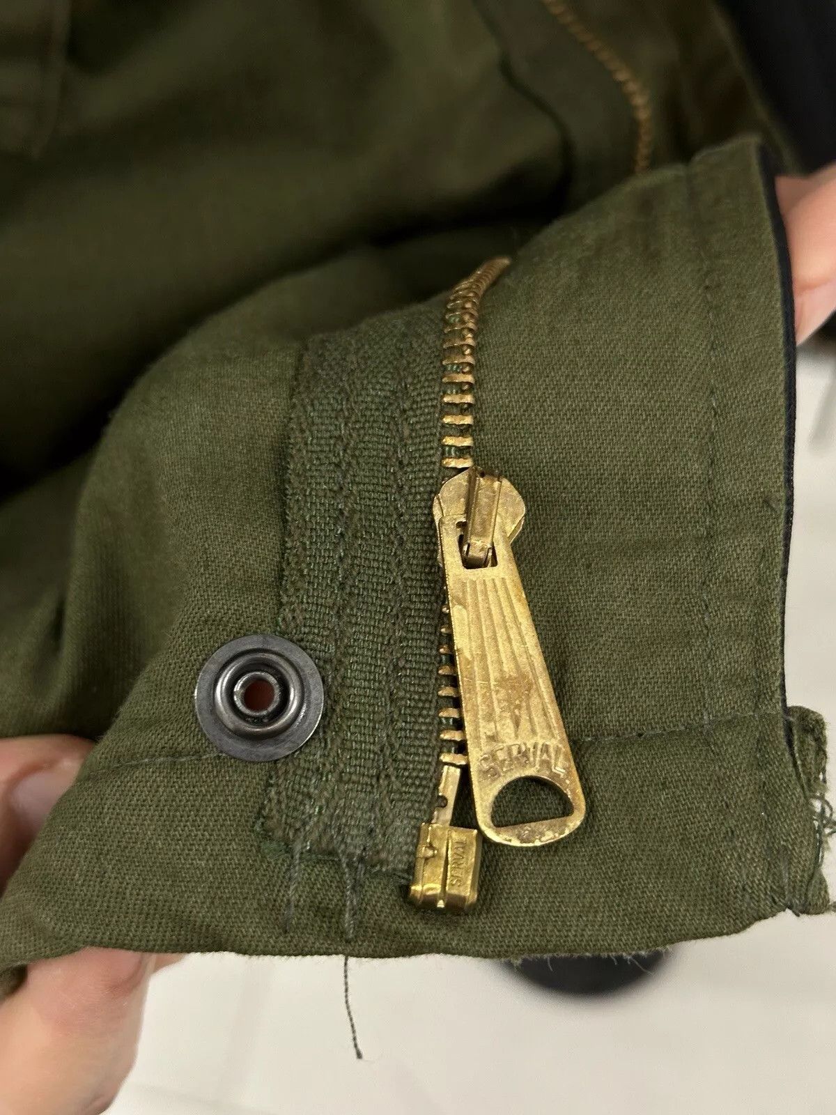 Vintage VINTAGE ARMY 1960s MILITARY MILITARIA JACKET SERVAL ZIP RARE Size US M / EU 48-50 / 2 - 5 Thumbnail