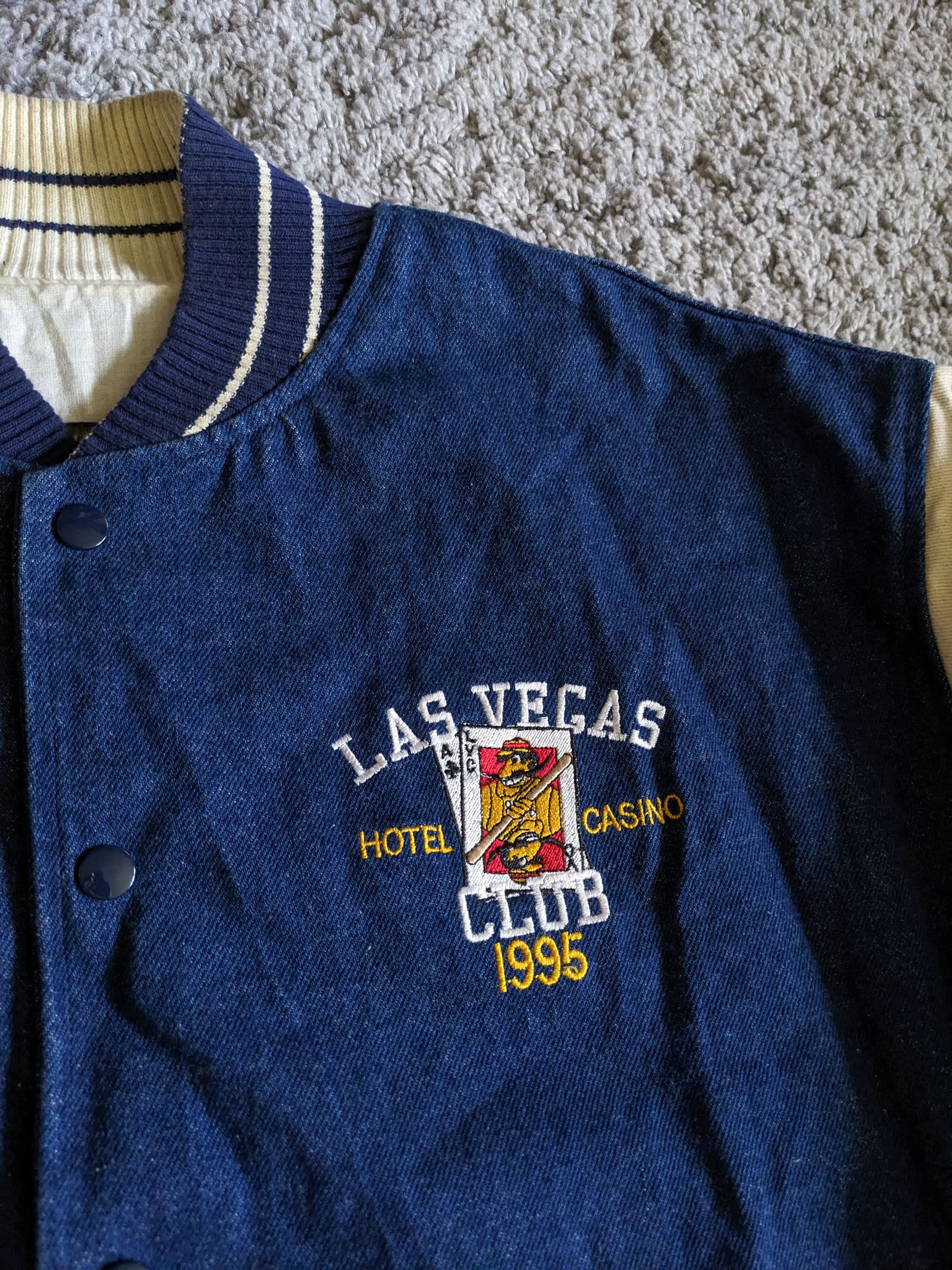 Vintage Camco Las Vegas Hotel Casino Club 1995 Denim Bomber Jacket Size US L / EU 52-54 / 3 - 2 Thumbnail