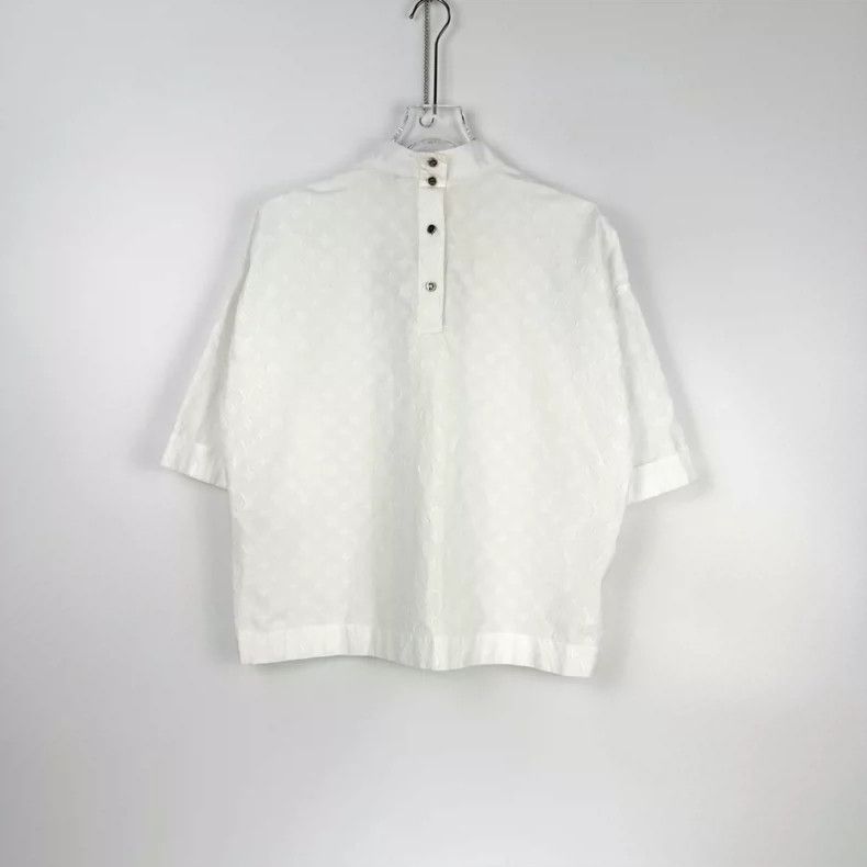Louis Vuitton Louis Vuitton White short sleeve shirt with dark lines and Size XS / US 0-2 / IT 36-38 - 4 Thumbnail