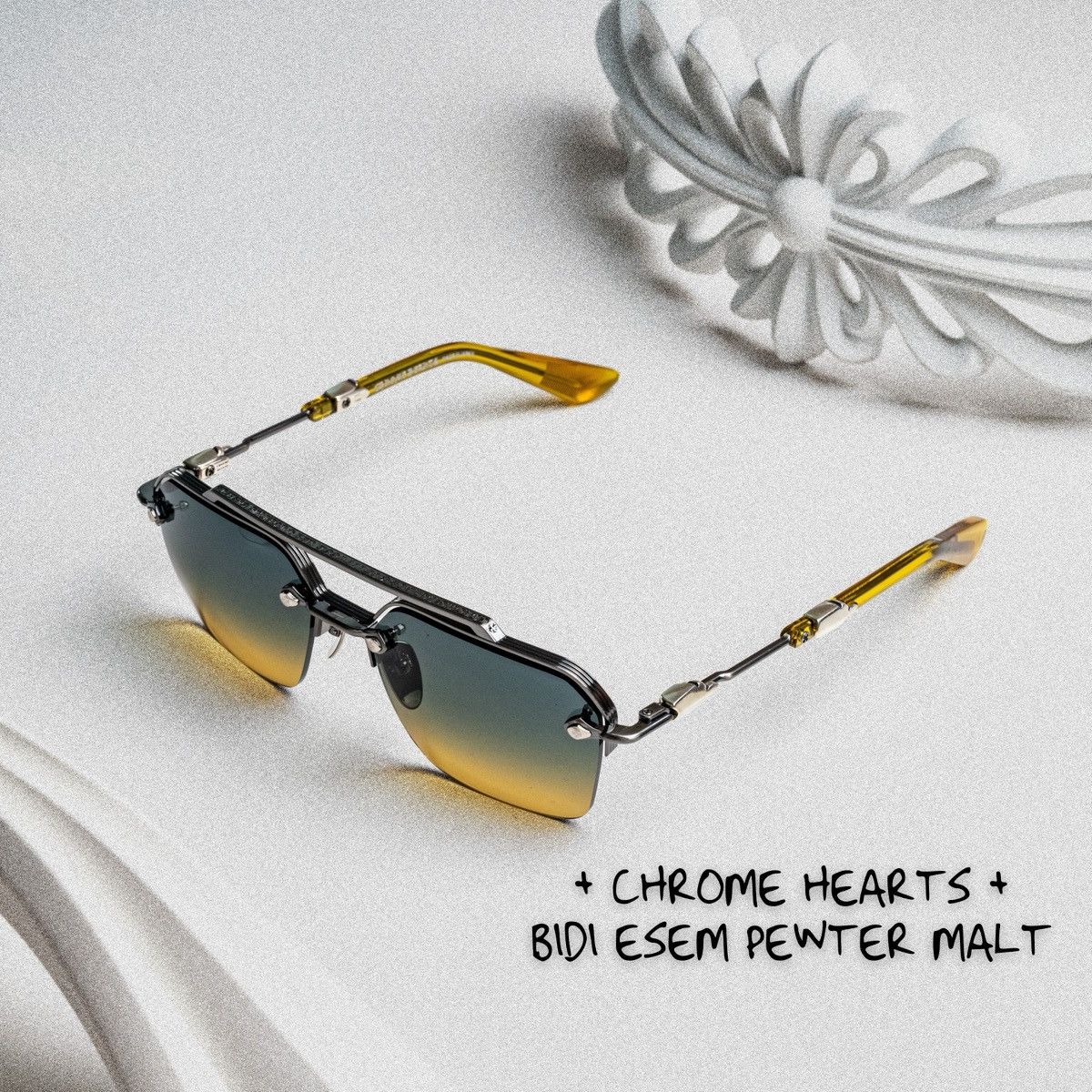 Chrome Hearts CHROME HEARTS BIDI ESEM PEWTER MALT SUNGLASSES Size ONE SIZE - 1 Thumbnail