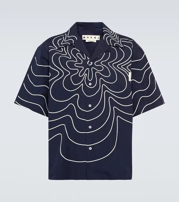 Marni Vibrating flower poplin short sleeve bowling shirt Size US L / EU 52-54 / 3 - 2 Thumbnail