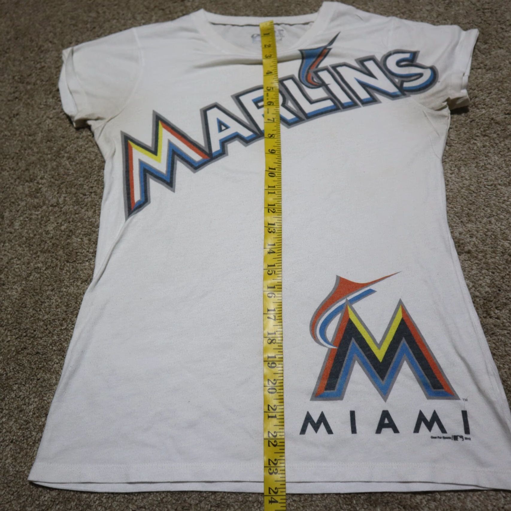 Vintage VINTAGE Miami Marlins Women’s T-Shirt Adult Medium White Baseball Logo Short Sleeve Sports Size M / US 6-8 / IT 42-44 - 5 Thumbnail