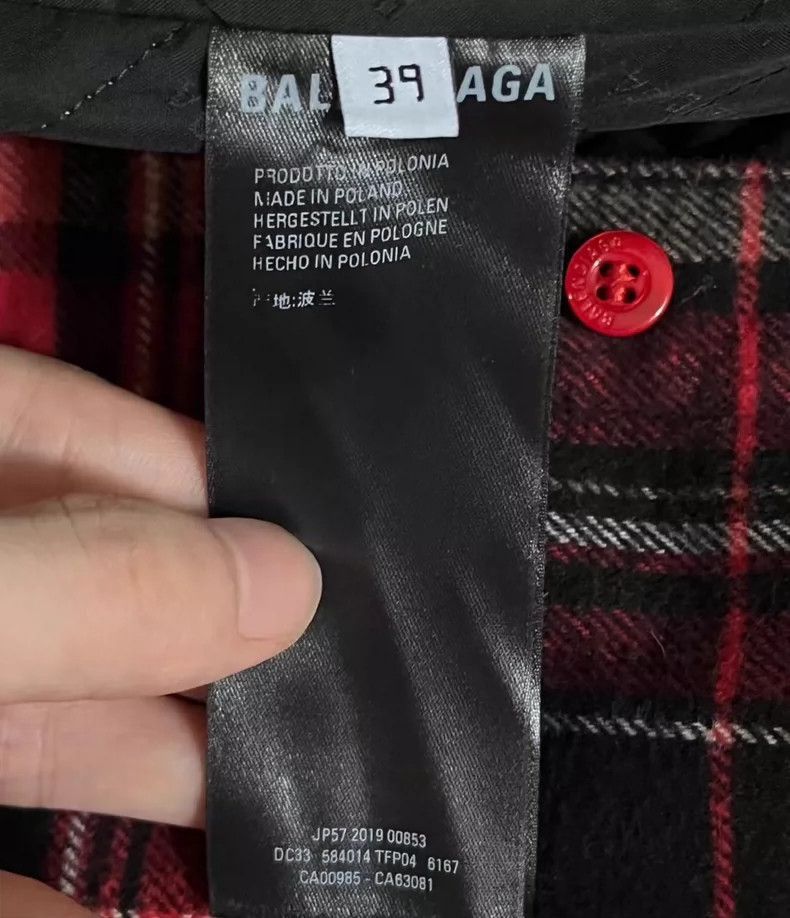 Balenciaga Balenciaga Red Black Plaid Cotton Shirt Jacket-2505 Size US M / EU 48-50 / 2 - 5 Thumbnail