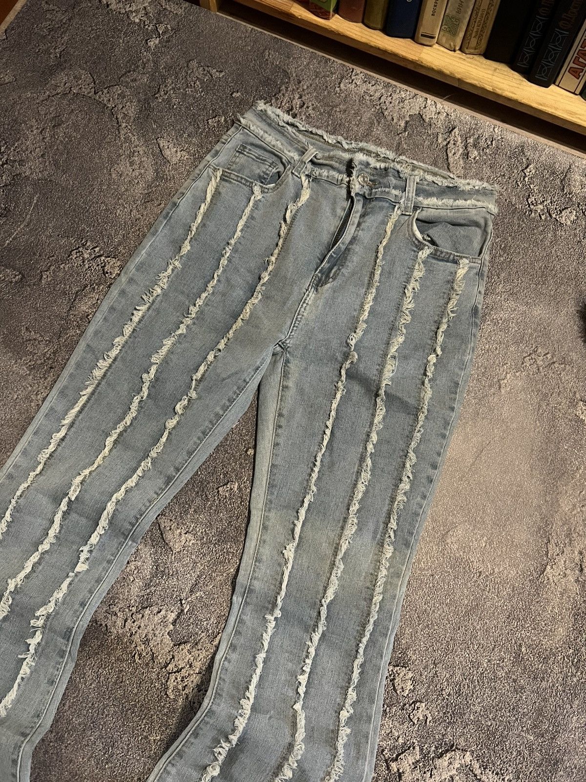 Vintage Balenciaga Style Y2K Flare / Archive Japan Jean Drip Cut Size US 32 / EU 48 - 3 Thumbnail