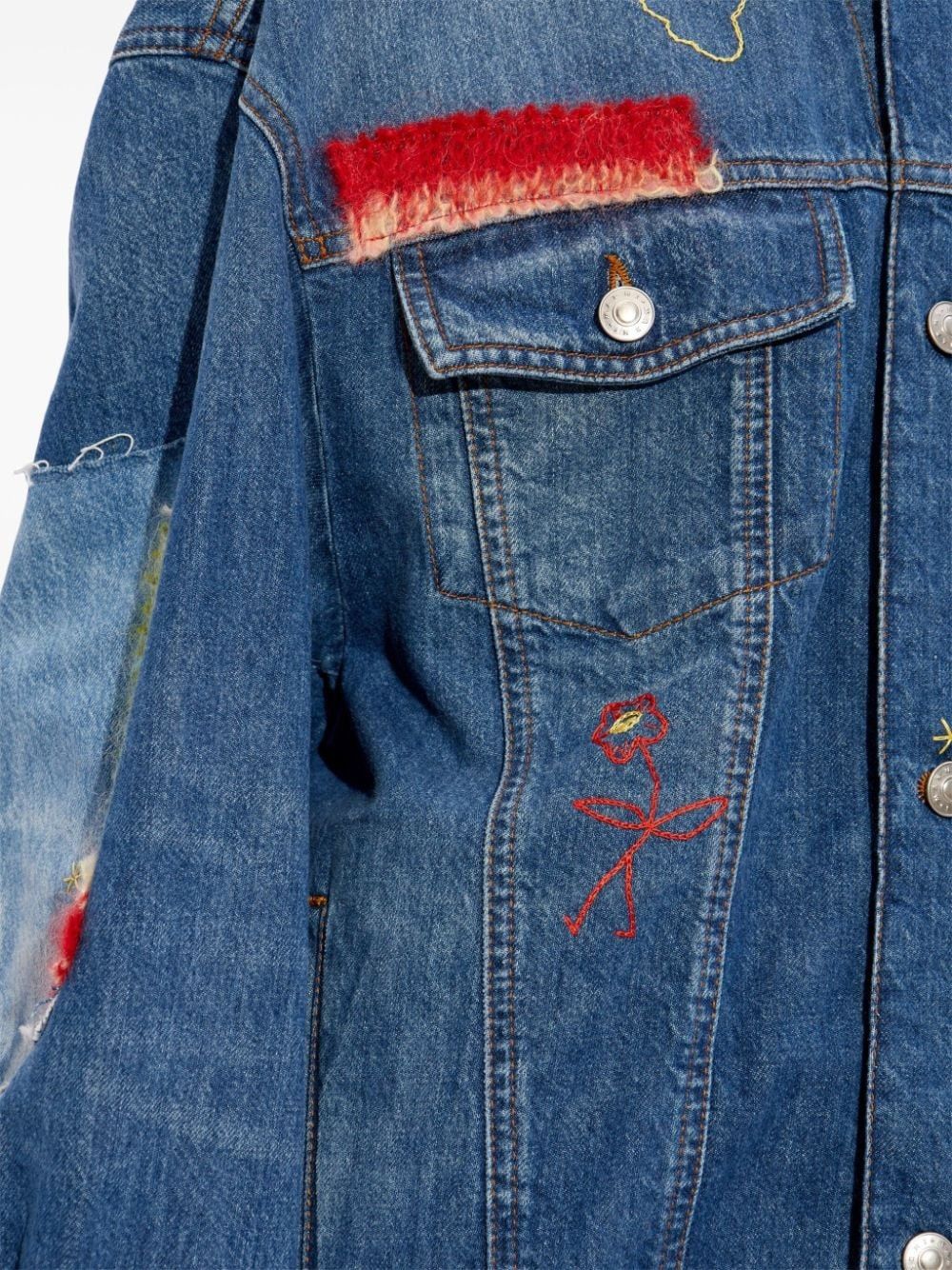 Marni o1w1db10125 Knitted Panel Denim Jacket in Blue Size XL / US 12-14 / IT 48-50 - 5 Thumbnail
