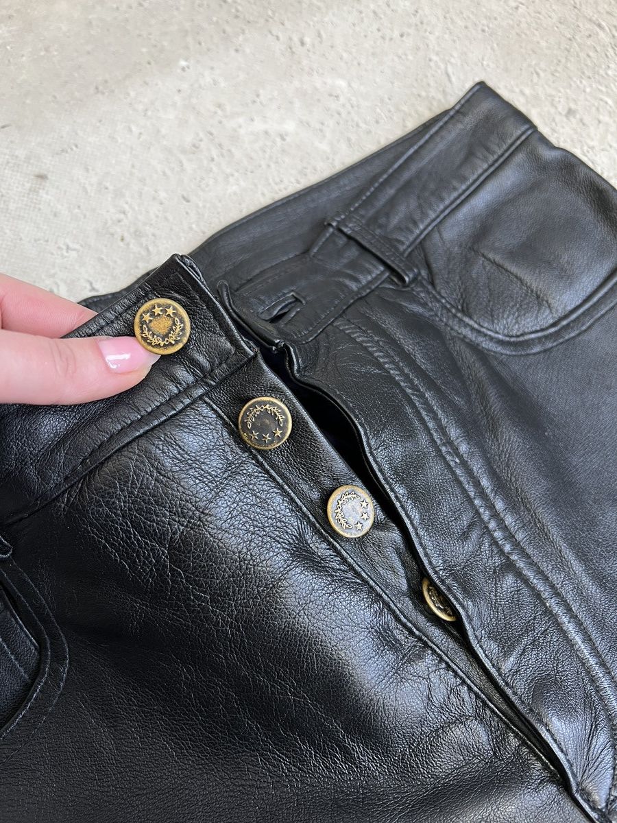 Genuine Leather Harley Davidson style leather y2k pants balenciaga hype Size US 32 / EU 48 - 5 Thumbnail