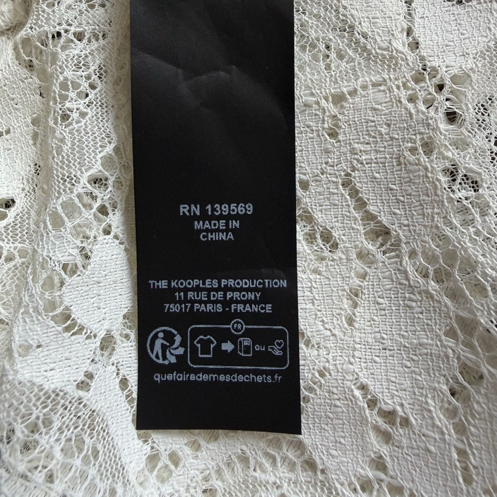 The Kooples The Kooples Stretch Lace Fitted Tank OffWhite Round Sz 1 NWT Size S / US 4 / IT 40 - 11 Thumbnail