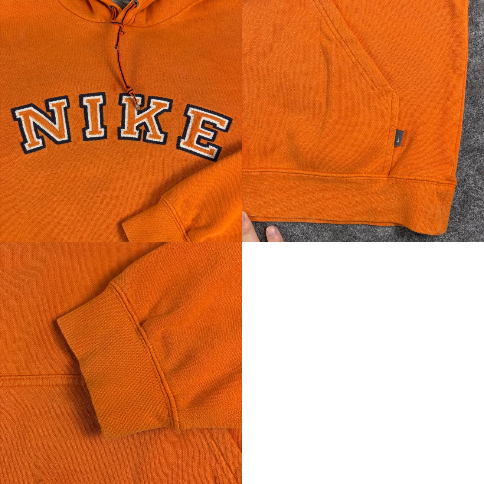 Nike Nike Vintage Spellout Hoodie Orange Navy XL Pullover Crew Neck Heavyweight Logo Embroidered Oversized Basketball Mens Size US XL / EU 56 / 4 - 8 Thumbnail
