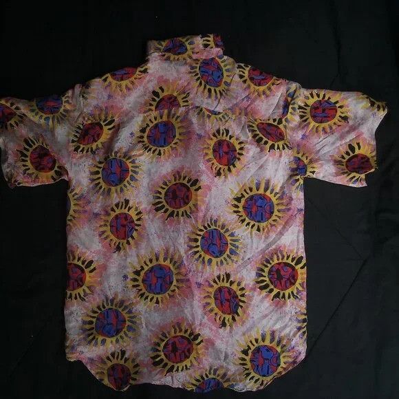 Other Vintage Bogari Sun Pattern Silk Button Shirt Size M / US 6-8 / IT 42-44 - 6 Thumbnail
