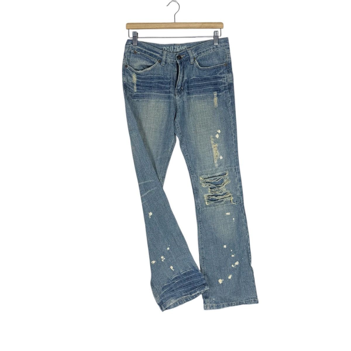 Japanese Brand ☀️DOLL DISTRESSED DENIM JEANS FLARE PANT Size US 30 / EU 46 - 8 Thumbnail