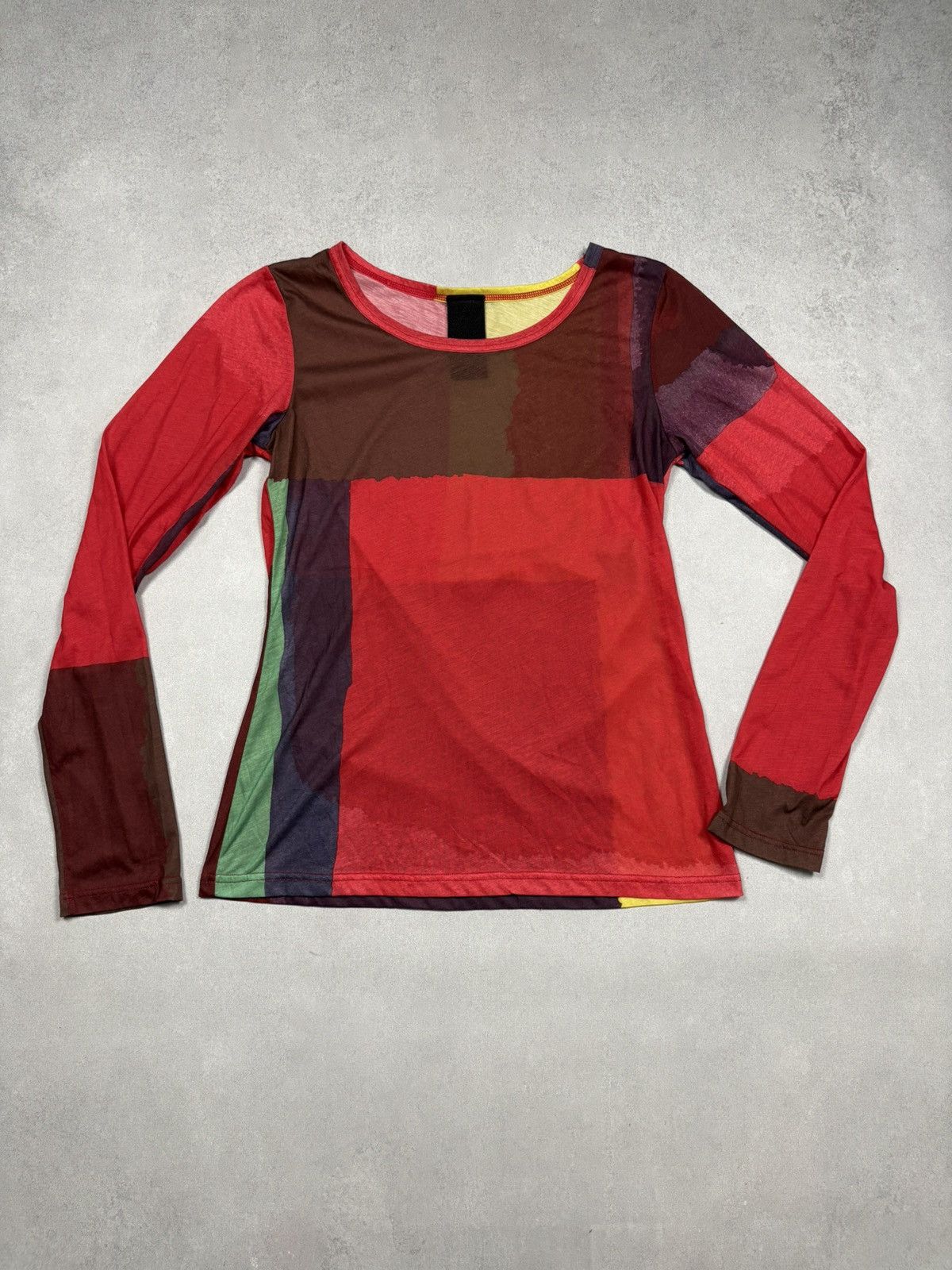 Rundholz Rundholz Abstract Color Block Mesh Long Sleeve Top Size M Size M / US 6-8 / IT 42-44 - 4 Thumbnail