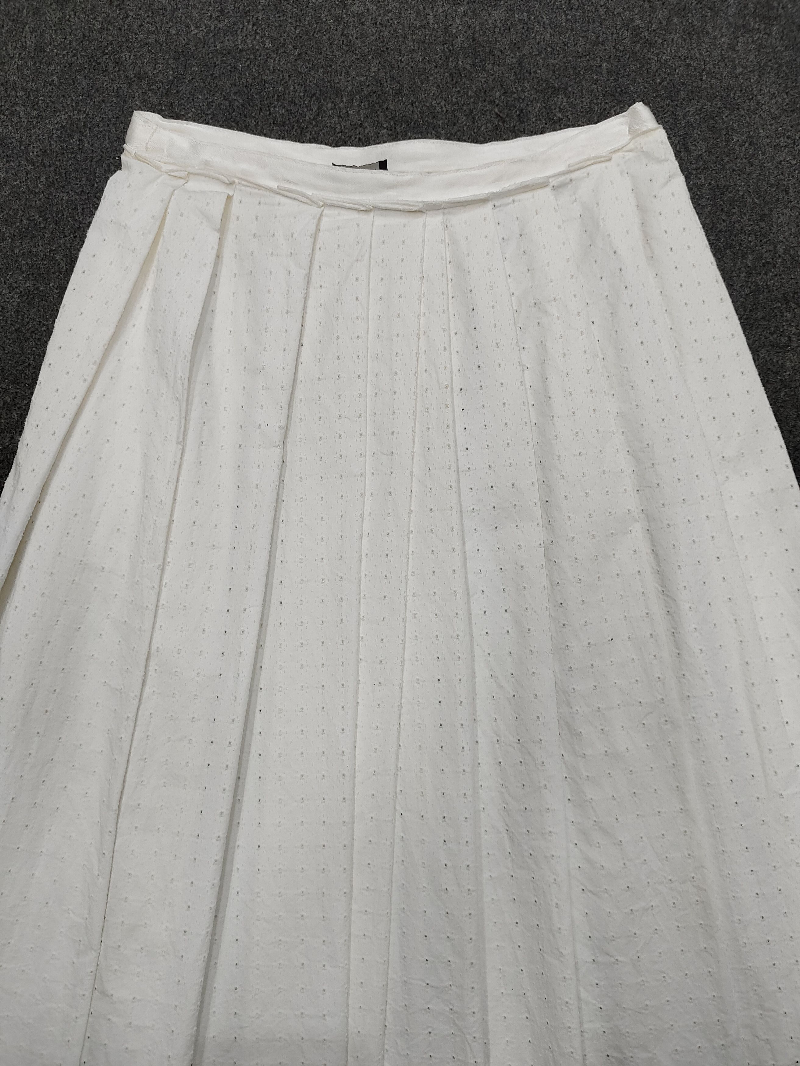 Jil Sander Jil Sander Navy - Minimal Off White Pleated Skirt Size 28" / US 6 / IT 42 - 2 Thumbnail