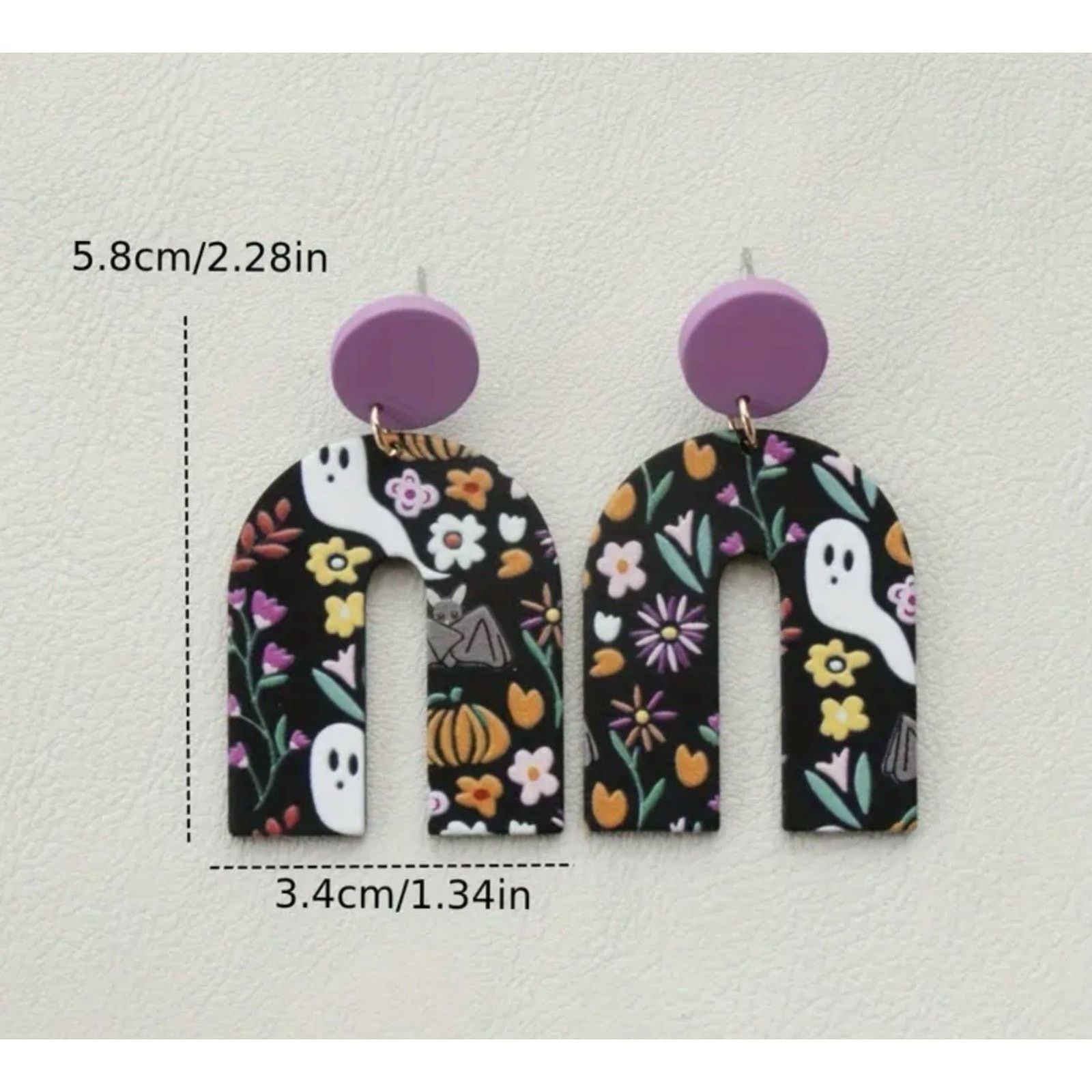 Other U Shape Purple Colorful Halloween Acrylic Dangle Earring NEW Size ONE SIZE - 3 Thumbnail