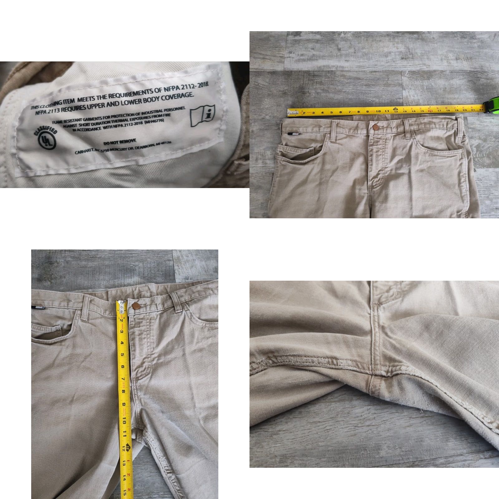 Carhartt Carhartt FR Relaxed Fit Canvas Carpenter Womens Pants Khaki Straight 18 Size 40" / US 18 - 9 Thumbnail