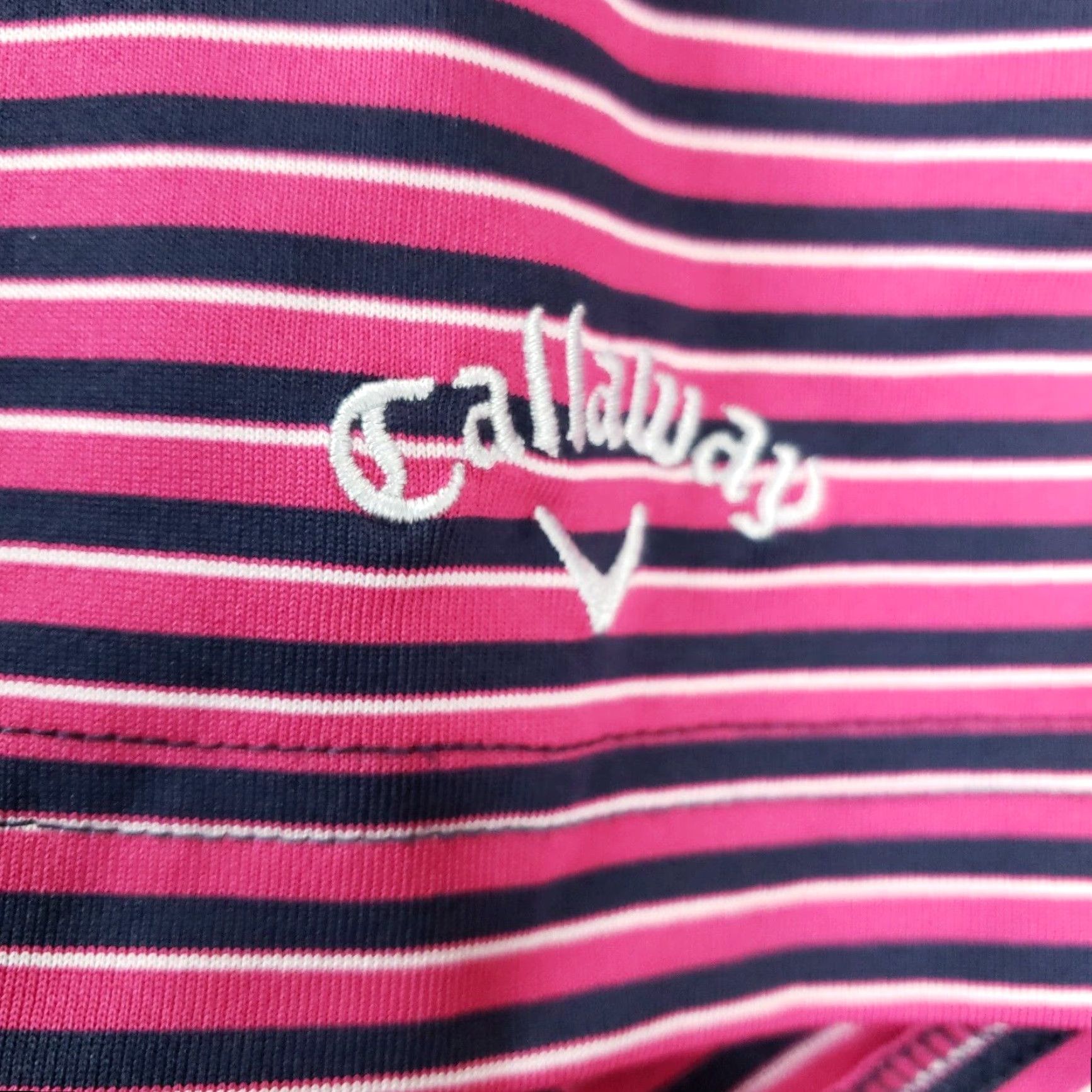 Callaway Callaway Golf Polo Shirt Mens XL Pink Blue Striped Short Sleeve Stretch Size US XL / EU 56 / 4 - 6 Thumbnail