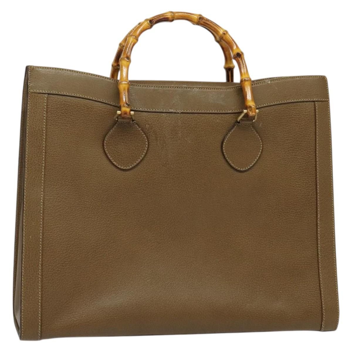 GUCCI Bamboo Hand Bag Leather Brown Gold 002 1186 002 1186