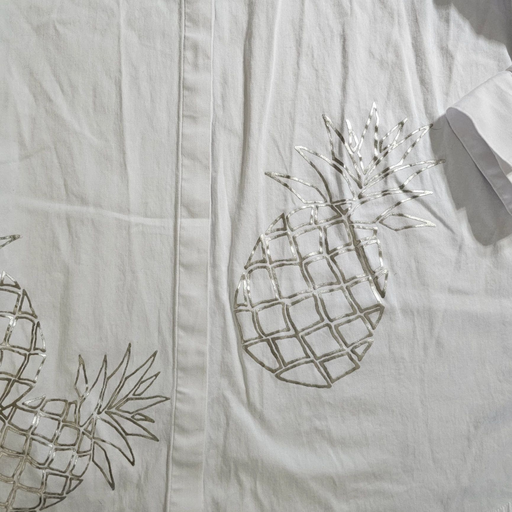 Vintage Chicos Top Tunic Shirt Womens XL White Pineapple Button Long Sleeve Classic Casual Size XL / US 12-14 / IT 48-50 - 5 Thumbnail