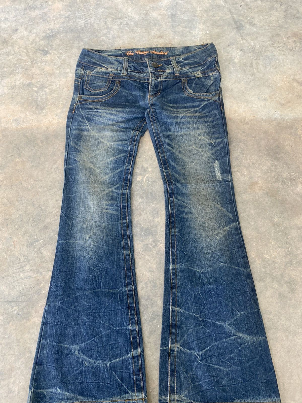 Hysteric Glamour × Japanese Brand × Le Grande Bleu (L.G.B.) Sick☠️ Jesse Logan Flare Jeans Rare 90s Size US 35 - 3 Thumbnail