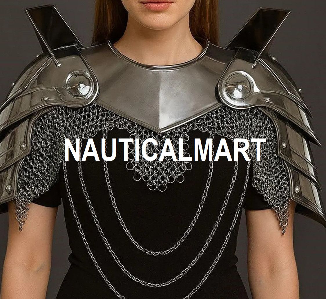 Other Medieval Knight Fantasy Lady Pauldrons,Gorget, Chainmail Size ONE SIZE - 2 Thumbnail