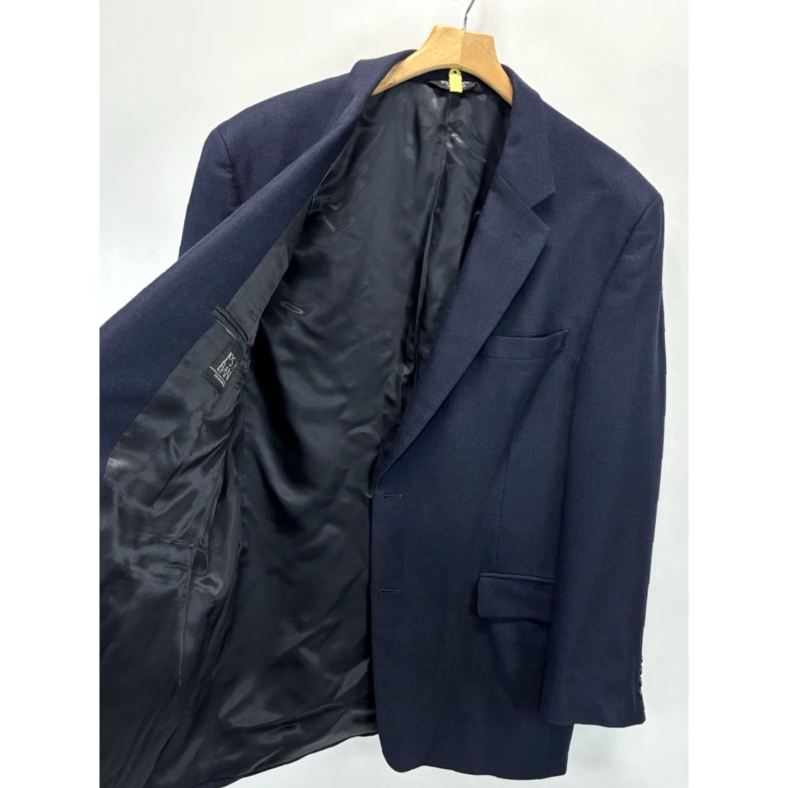 Jos. A. Bank Jos A Bank Blazer Sport Coat 46L Mens Navy Wool Bamboo Blend Classic Career Soft Solid Long Blazer Mens Size 46R - 4 Thumbnail