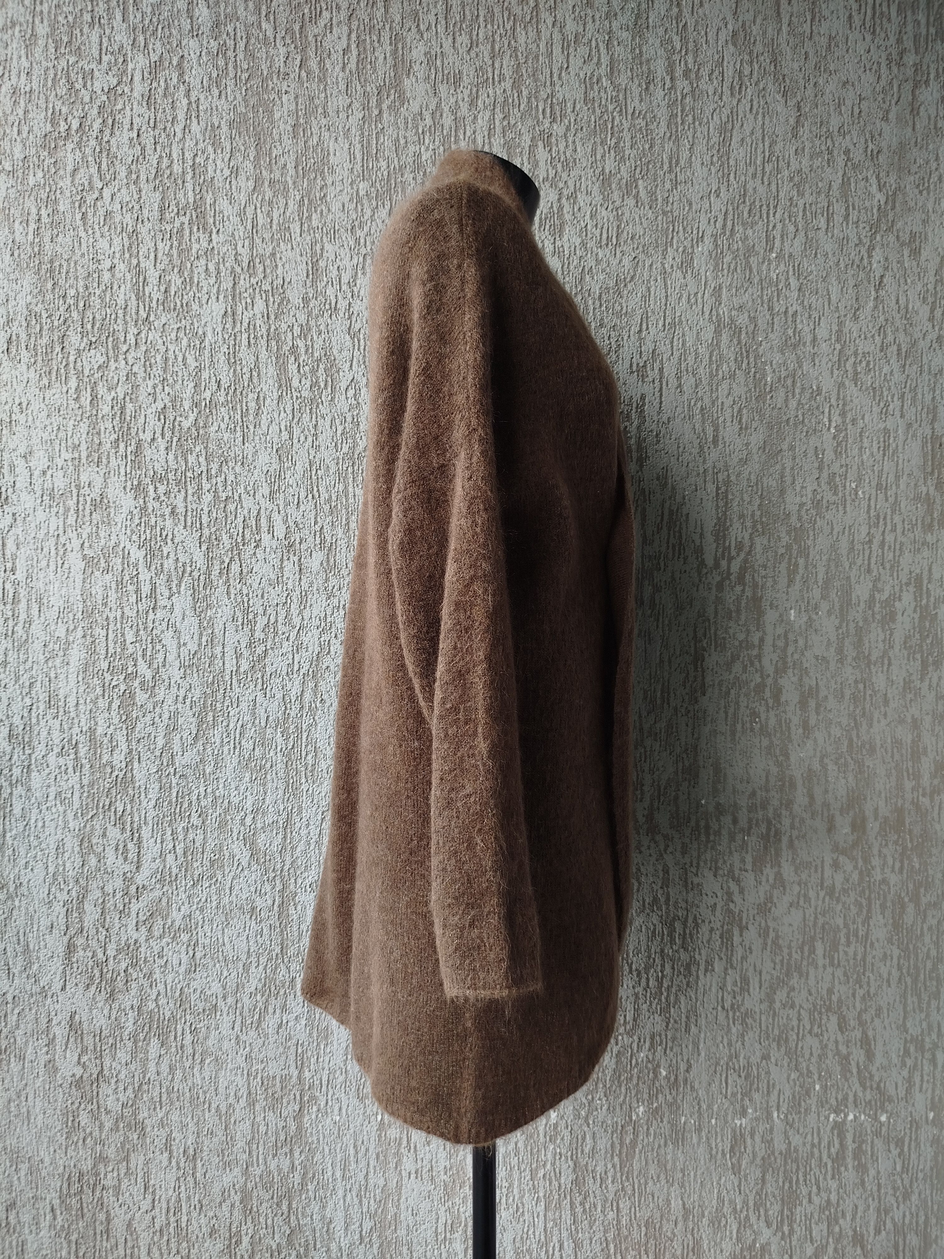 Sarah Pacini Cardigan Coat Wrap Pin Oversized Mohair Blend One Size Size ONE SIZE - 5 Thumbnail