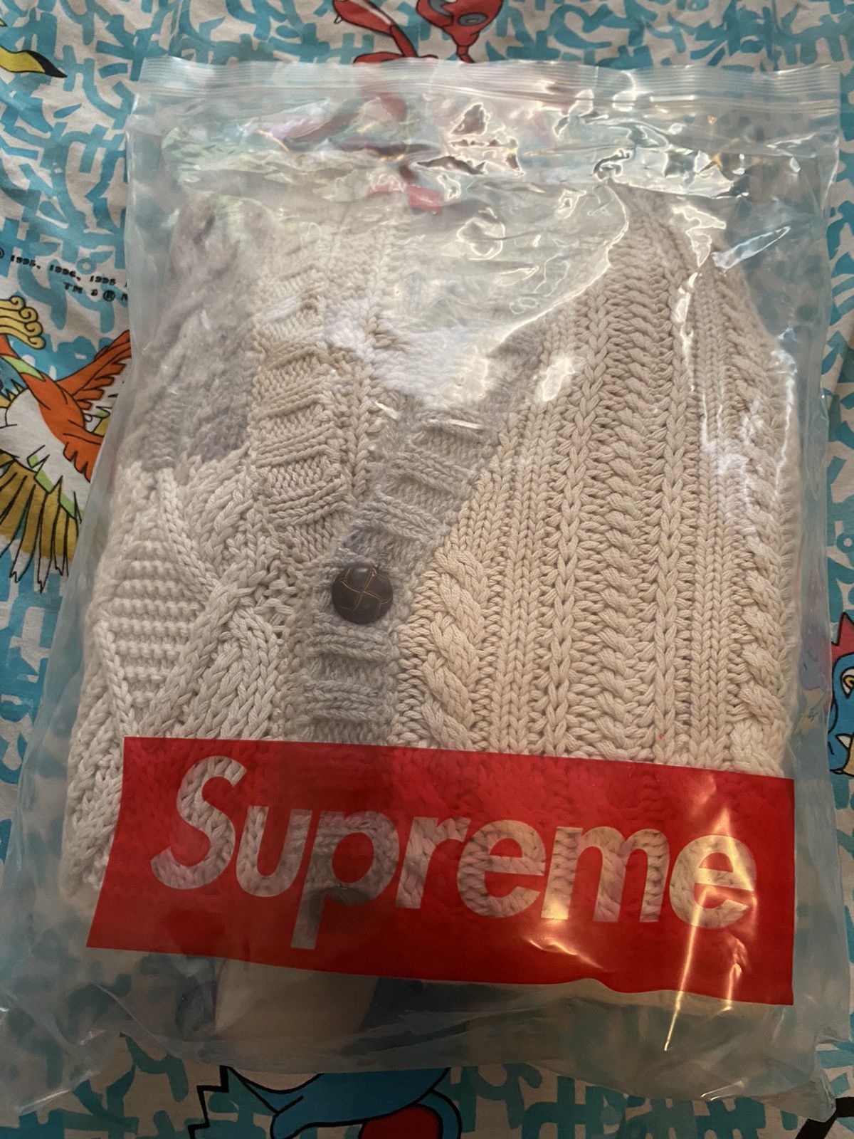 Supreme Supreme Patchwork Cable Knit Cardigan Ivory Medium Size US M / EU 48-50 / 2 - 4 Thumbnail