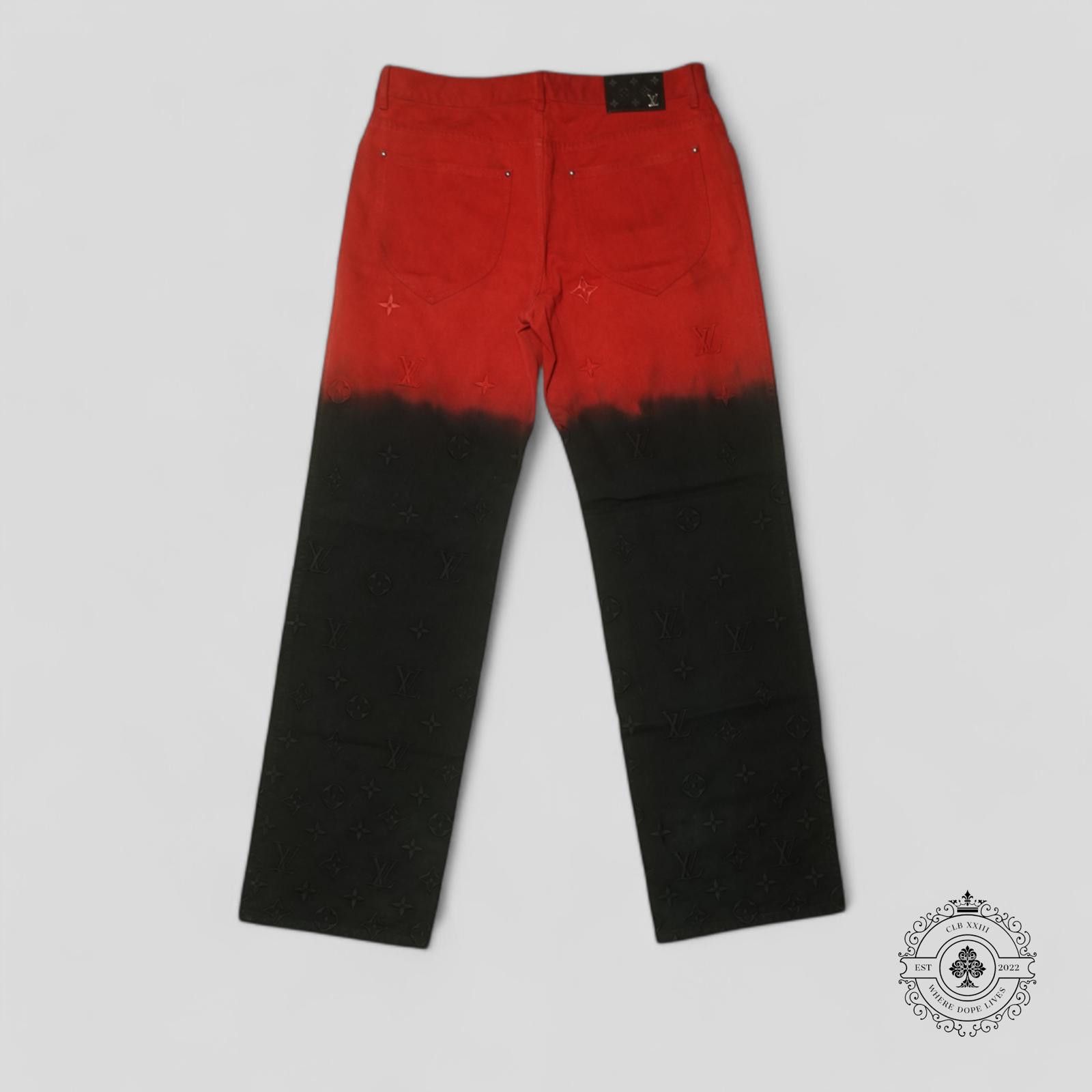 Louis Vuitton Louis Vuitton Monogram Boreal Evening Jeans in Black/Red Size US 34 / EU 50 - 2 Thumbnail