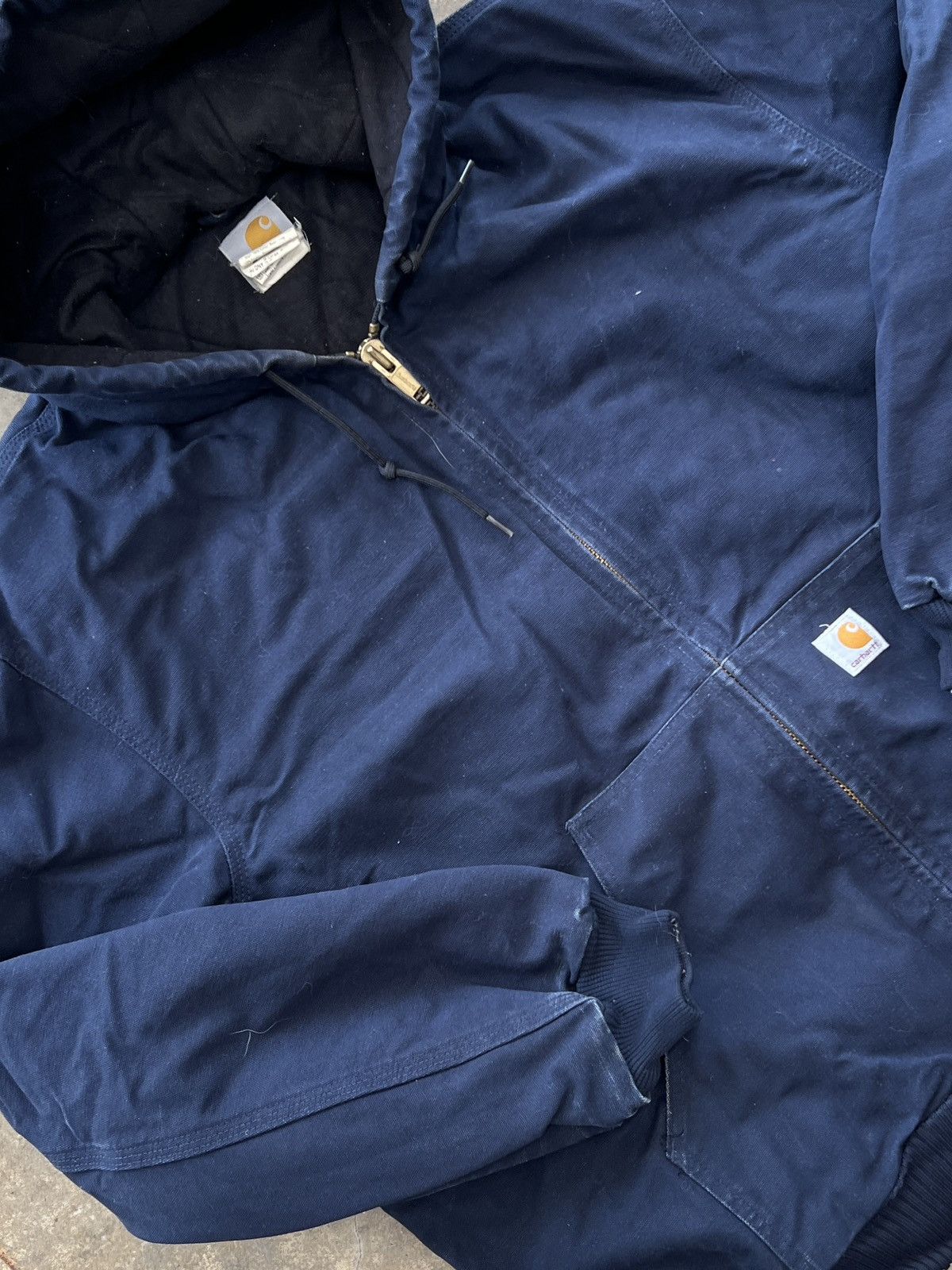 Carhartt Vintage Carhartt Zip Up Hooded MiUSA Jacket Navy Size US XL / EU 56 / 4 - 1 Thumbnail