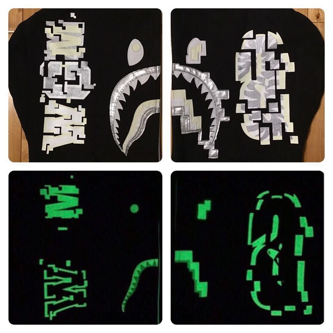 Bape 💫Glow in the dark💫 BAPE DIGITAL SHARK FULL ZIP HOODIE APE Size US L / EU 52-54 / 3 - 5 Thumbnail